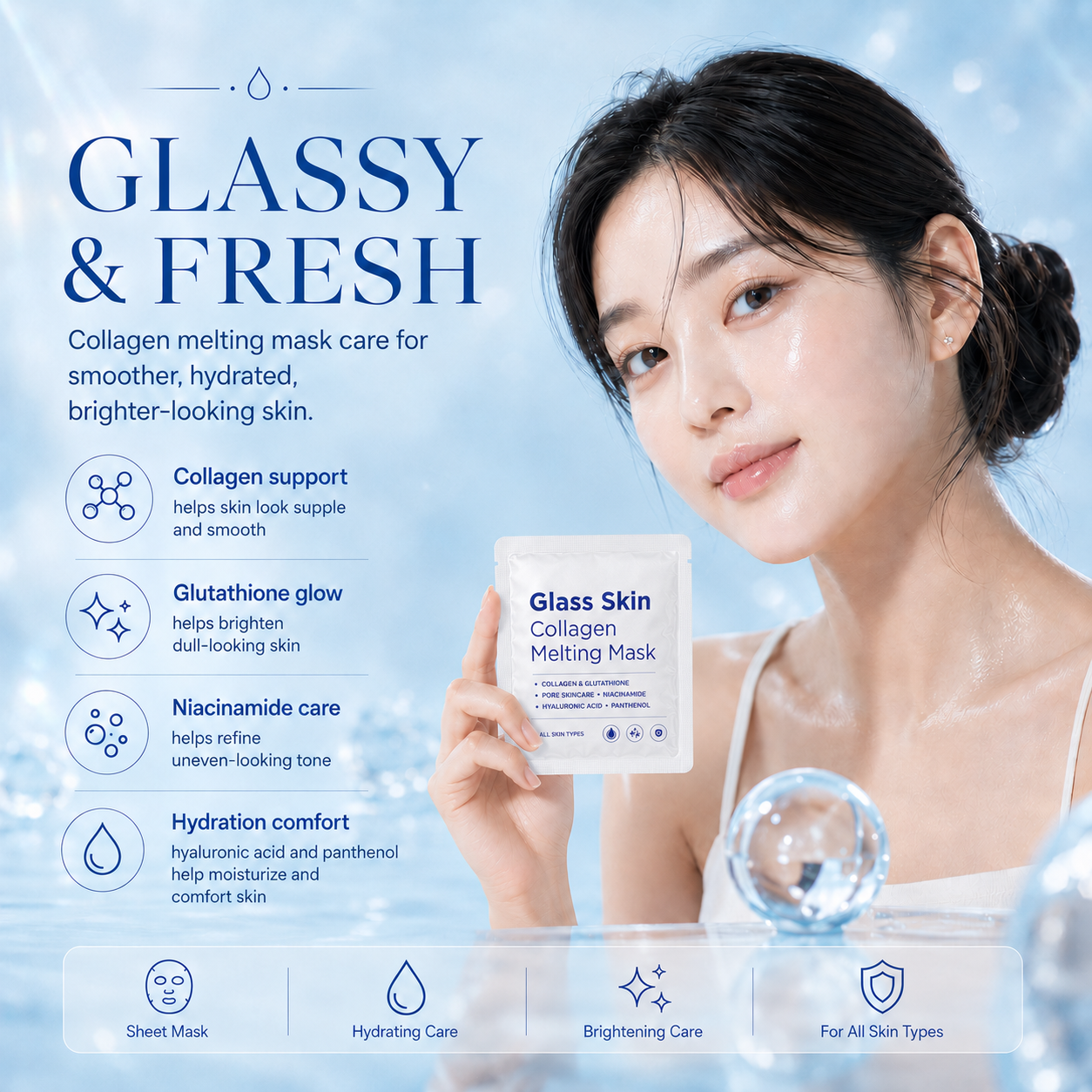 K - Glass Skin Collagen Melting Mask